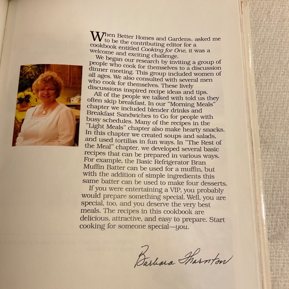Vintage Better Homes & Gardens Cooking For One Cookbook Hardcover - Picture 4 of 10